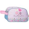 Enso Full of Flowers, beauty case, borsa a tracolla, perfetta per organizzare, con scomparti multipli. Rosa e blu.