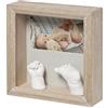Baby Art My Baby Style Cornice Doppia Portafoto con 2 Kit Impronte per Mani e Piedi del Neonato, Regalo Nascita o Bomboniera Battesimo, Sfondo Bianco