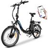 KAISDA Bicicletta Elettrica Pieghevole 20 Pollici,7 Velocità E-Bike da 36V 13Ah Batteria Rimovibile,Bici Elettrica Uomo Donna,Autonomia di 45-70 km,Nero