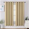 CUCRAF Tende oscuranti da 160 cm di lunghezza, isolamento termico per camera da letto, blocco della luce, per cucina e soggiorno, set di 2 pannelli, 132 x 160 cm, beige