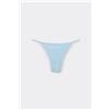 Tezenis Brasiliano Con Fianchetto Tanga Con Scritta E Pizzetto Donna Azzurro