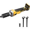 Roadtime Smerigliatrice senza fili compatibile con batteria Dewalt da 20 V, smerigliatrice elettrica dritta senza spazzole con mandrino da 3 e 6 mm e 4 velocità regolabili per smerigliatura, lucidatura e