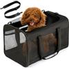 Conlun Trasportino per Cani Morbido - Con rete su 4 lati per viaggi aerei, Per gatti di taglia grande e cani piccoli 9kg, Zaino da viaggio pieghevole taglia L Nero