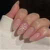 Moguri 24 pezzi Press On Nails, unghie artificiali da incollare, con unghie corte, colla per unghie, ideale per matrimoni, feste, balli e molto altro ancora, regalo perfetto