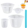 Jinsion 4 Pezzi Misurini in Silicone 10ml/100ml/250ml/500ml, Tazze in Silicone per Resina con Doppia Scala, Bicchieri Dosatrici in Resina Epossidica, Misurino Graduato Silicone per Colata in Resina Epossidica