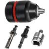 Shallho 4 pezzi mandrino a mano senza chiave, 1,5 mm 13 mm 1/2 -20UNF, mandrino a sgancio rapido per trapani e avvitatore a percussione, adattatore per mandrino SDS