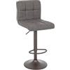Bizzotto Sgabello bar Greyson grigio scuro vintage