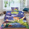 HEIMP Copripiumino Peter Pan Lenzuola Letto Lupo Degli Animali Selvatici Che Ulula Alla Notte Luna Motivo Per Bambini Adulto Set Biancheria Singolo,Matrimoniale Con Copripiumino + Federe, Anti-acaro