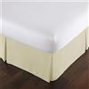 OMIREL Rivestimento per Giroletto Matrimoniale Vestiletto Matrimoniale Coprirete Singolo Gonna da Letto Elastica Plissettata in Poliestere Mantovana Giroletto,Beige,180 * 200+35cm