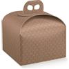 CARTA 5 PORTAPANETTONE ALTO STRENNE NATALE SCATOLE PORTA PANETTONE NATALIZI Cm 20 X 20 X 18 MARRONE MATELASSE' CUOIO