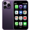 CatCalls Mini smartphone sbloccato 4 G telefono cellulare, 3.0 pollici, 32 GB espandibile fino a 128 GB, doppia fotocamera SIM, Android 10.0, supporto WiFi Bluetooth Backup telefono (XS15 Purple)