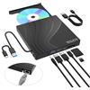 AGPTEK Lettore DVD esterno USB 3.0 Slim CD masterizzatore DVD con adattatore Ethernet, porte USB e slot per schede TF/SD, lettore CD/DVD/scrittore per computer portatile, MacBook, Windows, Linux, Mac