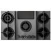 Elica PRONTA CONSEGNA - SPEDIZIONE IMMEDIATA Elica NIKOLATESLA FLAME EVO GR/A/88 - PRF0196343 Piano Cottura Incasso a Gas con Cappa Integrata 4 Fuochi Griglie in Ghisa 88 cm Vetro Grigio