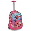 Mitama Trolley Scuola - RUN MUSIC LOVER, Rosa- Zaino Doppio Scomparto Impermeabile - Spallacci a Scomparsa - Fondo Paraurti Rinforzato