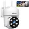 SRIHOME 1080P WiFi Monitoraggio PTZ telecamera IP rilevamento umanoide e monitoraggio del movimento Visione Notturna IP66 impermeabile all'acqua (1 Pacchetto di unità)