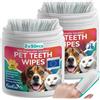 EcoEarth Salviette per la pulizia dei denti di alta qualità per cani e gatti - 100 pezzi - Dischetti per la cura dentale degli animali domestici per un alito fresco e un'igiene orale