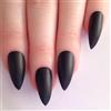 MouyouGlow MuyouGlow - Unghie finte corte, colore: nero opaco, tinta unita, per Halloween, stampa sulle unghie, con colla per unghie, colore: nero opaco opaco