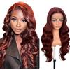 Creuost 4x1 HD Lace Frontal Human Hair Wig Body Wave 150% Density Parrucca Donna Capelli Veri Umani #33 Reddish Brown Brazilian Virgin Hair Pre Plucked Baby Hair No Tangle 24 Inch