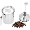 OUKENS Montalatte Manuale, Acciaio Inox 800ML Milk Frother Frullino Montalatte Doppio Strato Coppa per Latte Art Caffetterie Cucina