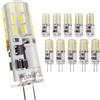 JAUHOFOGEI Lampadina LED Bispina G4 ac/dc 12 Volt 1 Watt equivalente Alogeno 10W - Lampadine LED G4 Bianco Freddo 6000K 100lm - Lampada LED Attacco G4 per Faretto - Mini Lampade LED 12V 1W G4 Silicon - 10 Pezzi