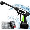 Kamanan Idropulitrice a batteria, 100 Bar idropulitrice portatile con ugello multi spray 6 in 1, Batteria 2 * 1,5 Ah, Tubo da 5 M Portatile Idropulitrice Elettrica per Lavaggio Auto e Pulizia del Giardino