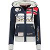 Geographical Norway Flyer Lady - Felpa Donna Zip Hoodie Tasche - Pile Donna Maglione Manica Lunga Giacca Cappuccio - Abito Ideale Primavera Estate Autunno Inverno Stagione (Blu Marino XL)