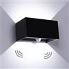 Kingwei 20W Applique da Esterno con Sensore di Movimento 1 Pezzi Applique da Parete Interno 6000k Bianco Freddo Lampade da Parete per Esterni Angolo di Regolabile Applique Esterno Led IP65 Nero