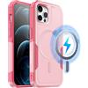 MOBESV Cover Magnetica per iPhone 12 PRO Max 6,7 Pollici, Custodia Compatibile con MagSafe, Cover Antiscivolo Opaca e Satinata, Rosa