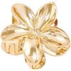 Blausky 4 fermagli per capelli in acrilico, plumeria hawaiana, grandi clip per capelli a forma di fiore, antiscivolo, per donne e donne, capelli spessi/sottili, oro scuro