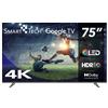 Smart Tech Smart TV 75" 4K UHD QLED Google TV Dolby Wifi Classe F Grigio 75QG03H