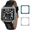BERNY Orologio Automatico per Uomo Orologi Quadrati Lente di Zaffiro Rivestimento AR Orologi Meccanici 10ATM Antischeggia Maschere Analogiche Uomo Orologio Vintage Uomo con 2 Cerchi Intercambiabili