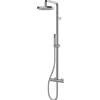 BOSSINI - COSMO colonna doccia soffione tondo Ø 28 cm e flessibile a scelta con miscelatore termostatico - L10196/L10092 : Flessibile - Flessibile ottone doppia aggraffatura - A03045