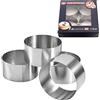 JUHONNZ Coppa Pasta Tondo,4 PCS Anelli di Cottura Coppapasta in Acciaio Inossidabile Anelli per Torte Stampi Rotondi per Torta di Formaggio Mini Anelli di Cottura per Sformati Focaccine Pasticceria 8x8x4cm
