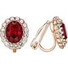 Vogem Orecchini a Clip da Donna Senza Fori Cubic Zirconia Orecchini a Clip con Grande Cristallo Orecchini a Clip Senza Nickel Moda Gioielli da Matrimonio, 1,2 cm x 1,0 cm, Zirconia cubica, Zirconia