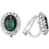 Vogem Clip Orecchini da Donna Senza Fori Cubic Zirconia Orecchini a Clip con Grande Cristallo Orecchini a Clip Senza Nickel Gioielli di Moda per Matrimonio, Zirconia cubica, Zircone