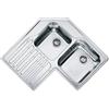 FRANKE Lavello 1 + 1/2 Vasche, Serie Angolo STX 621-E, 83 cm, Gocciolatoio a SX, Imballo Semplificato, Acciaio Inox Satinato - 101.0022.533 -