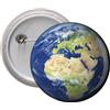 Spilla Calamita pins badge frigo Ø 45 mm Terra Mondo World Earth Pianeta