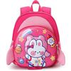 FANDARE Zaino per bambini con Redini Zaini Cartelle Zaino Scuola Elementare Zaino Casual Ragazze Ragazzi Zainetto per Studenti Primarie Viaggiare con Striscia Riflettente Rosa Rossa