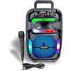 Bontempi | SonicSync - Amplificatore Wireless Karaoke con Microfono Dinamico, Effetti Luminosi, Regolatore Alti e Bassi, Funzione TWS, 38,2x24,9x21,9 cm Nero