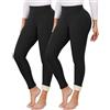 Vorvowry Leggins Invernali Donna Termici Ispessito Felpati Foderati Leggins Morbidi Caldi Vita Alta Eleganti Pantaloni Collant per Inverno S 2PC Nero