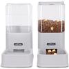 Nobleza Distributore Automatico e Distributore d'acqua per Gatti, Dispenser Cibo Gatti Cani, Animali Domestici Automatico Waterer e Cibo Feeder, 2 Unità, 3.8L