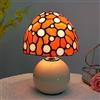 Blivuself Lampada a forma di fungo arancione per camera da letto, comodino retrò, decorazione artistica, lampada da tavolo LED unica, piccola luce notturna estetica unica
