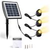 BuyWeek Luci solari for laghetto IP68 Lampada da immersione a LED impermeabile con 3 lampade Luci LED for laghetto subacqueo Faretto da esterno for acquario, piscina, giardino (Bianco caldo 3200K)