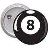 Spilla Calamita pins badge frigo Ø 45 mm Palla Biliardo otto 8 Eightball pool