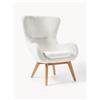 Westwing Collection Poltrona in teddy con gambe in legno Wing
