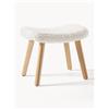 Westwing Collection Sgabello imbottito in teddy con gambe in legno Wing