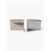 Westwing Collection Set di 2 tavolini ovali in metallo e marmo Leander