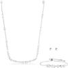 Swarovski Mesmera Set Collana, Bracciale e Orecchini, con Zirconia e Cristalli Swarovski a Taglio Misto, Placcatura in Tonalità Rodio, Bianco