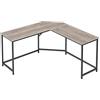 VASAGLE Scrivania Angolare, Scrivania per Computer a Forma di L, 149 x 149 x 76 cm, per Ufficio Studio Gaming, Greige Melange e Nero Inchiostro LWD073B02