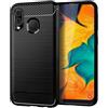 FORCELL CUSTODIA B-CASE TPU SILICONE COVER CASE PER SAMSUNG GALAXY A40 A405 CARBON METAL BLACK